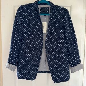 J.Crew regent blazer navy polka dot